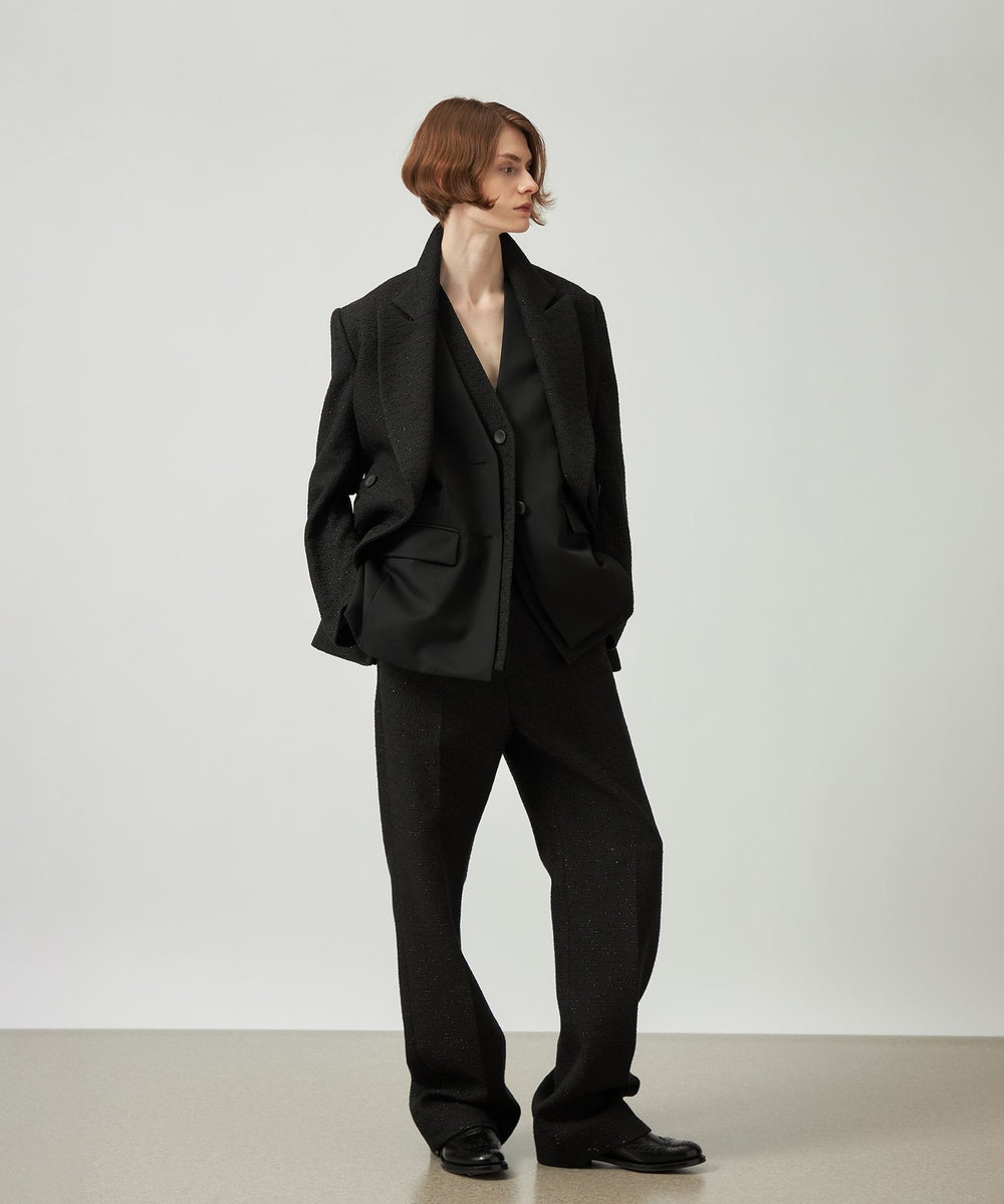 DÉPAREILLÉ WOOL GABARDINE GILET / ウールギャバジンジレ ブラック