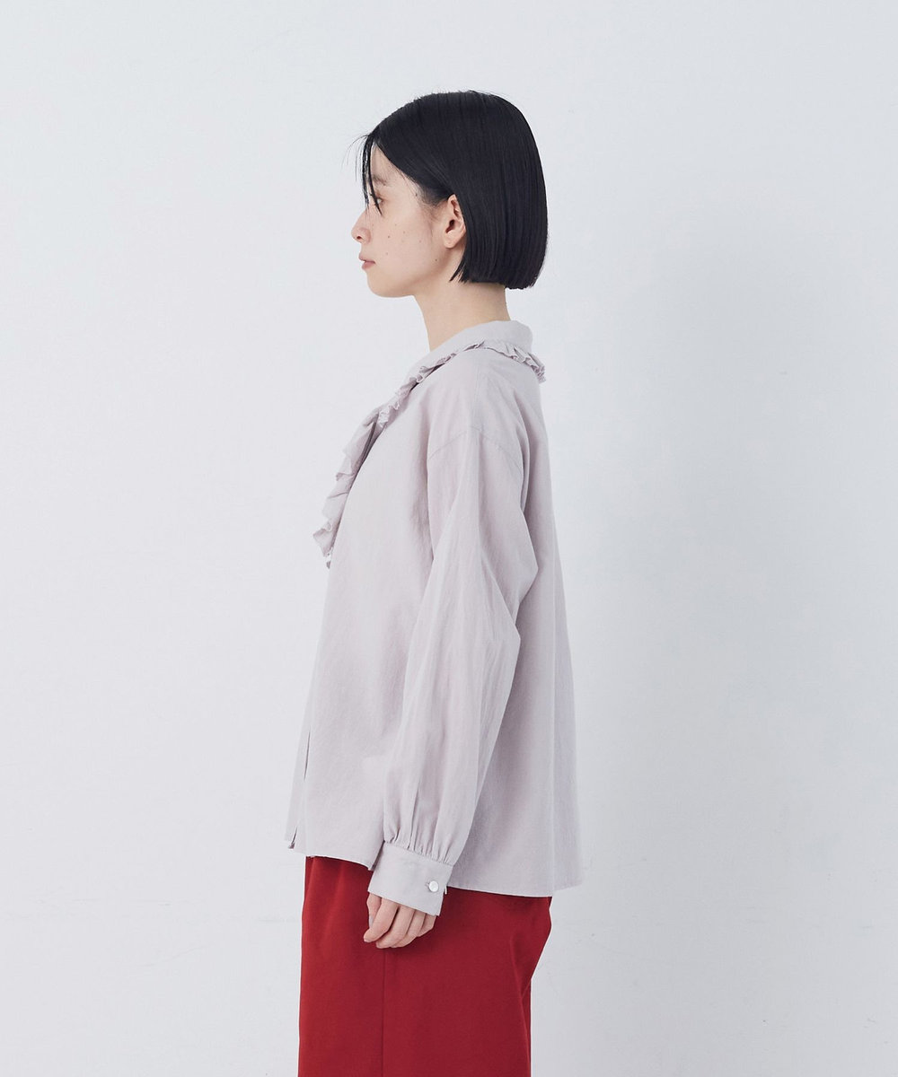 congés payés ADIEU TRISTESSE 60/ローンフリルシャツ グレイッシュベージュ