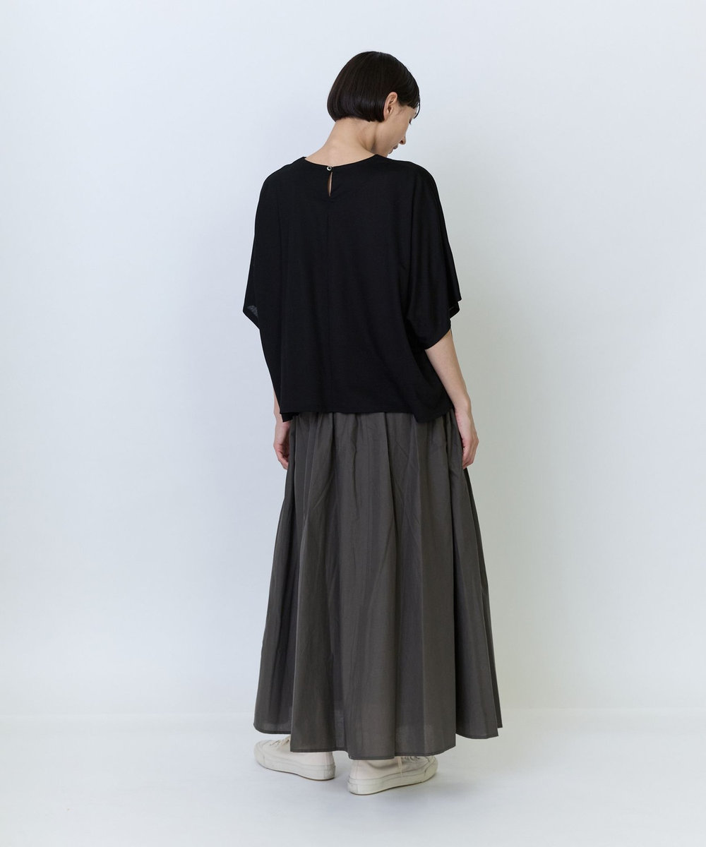 LOISIR リヨセル天竺ドルマンスリーブTシャツ ブラック