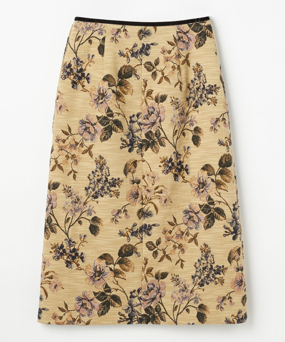DÉPAREILLÉ FLOWER JACQUARD SKIRT / フラワージャガードスカート ベージュ
