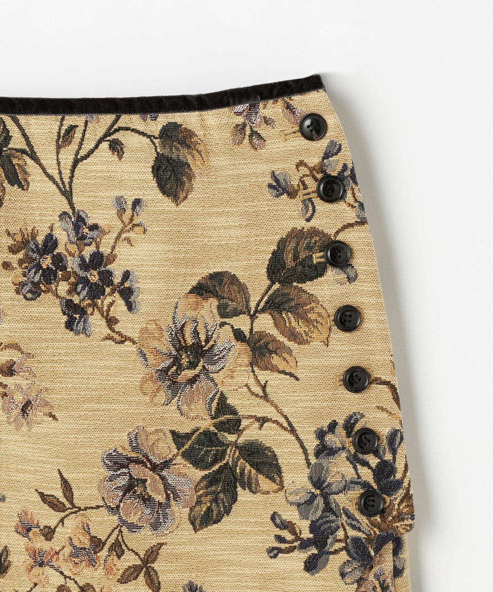 DÉPAREILLÉ FLOWER JACQUARD SKIRT / フラワージャガードスカート ベージュ