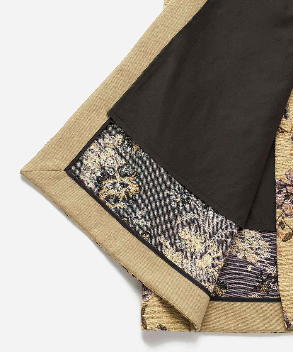 DÉPAREILLÉ FLOWER JACQUARD SKIRT / フラワージャガードスカート ベージュ