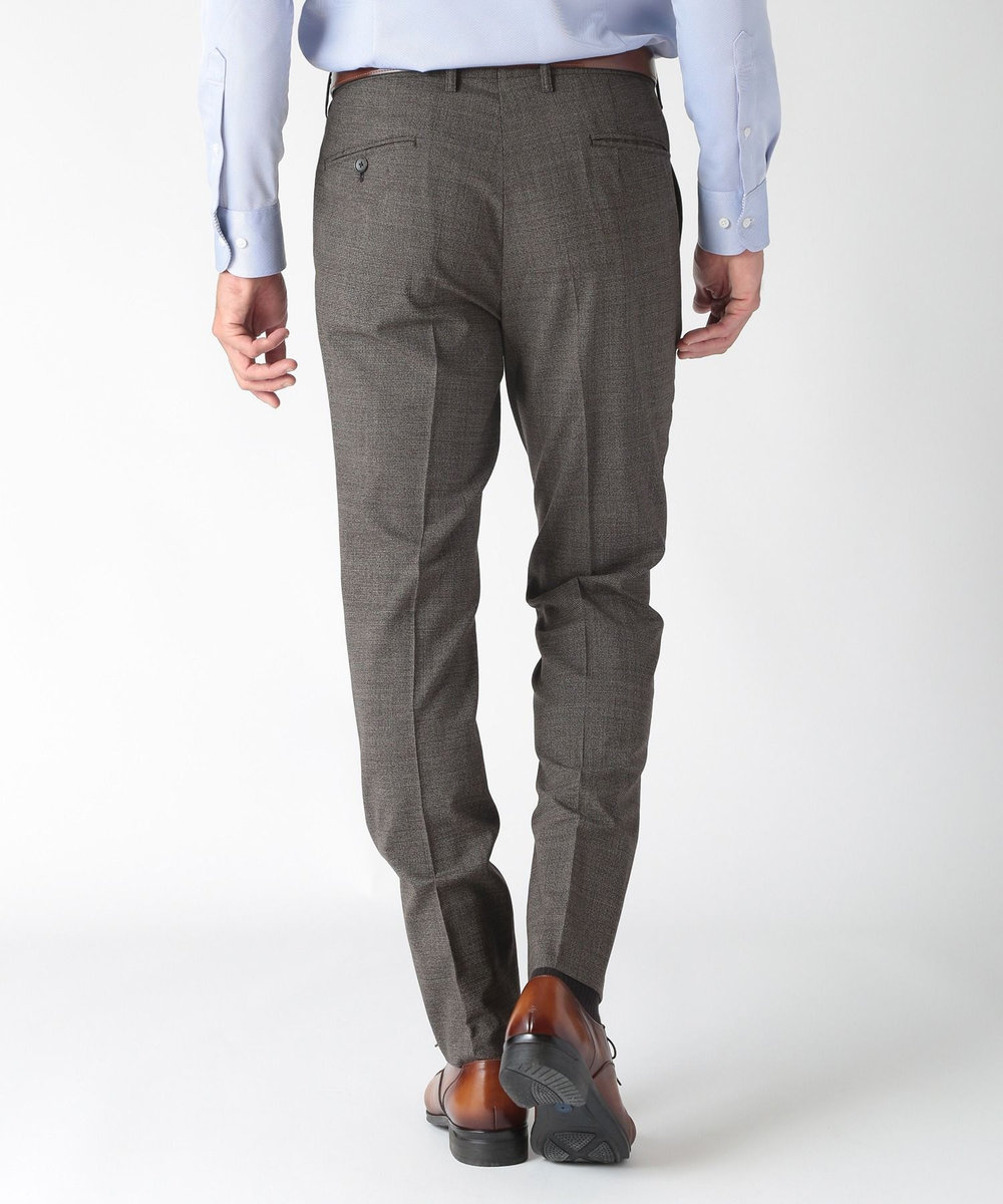 MEN'S BIGI ウールメランジ千鳥格子スーツ＜セットアップ＞ ブラウン