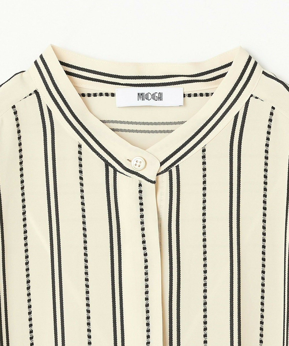 MOGA Collection MOGA Collection　レーヨンポリストライプワンピース ホワイト×ブラック