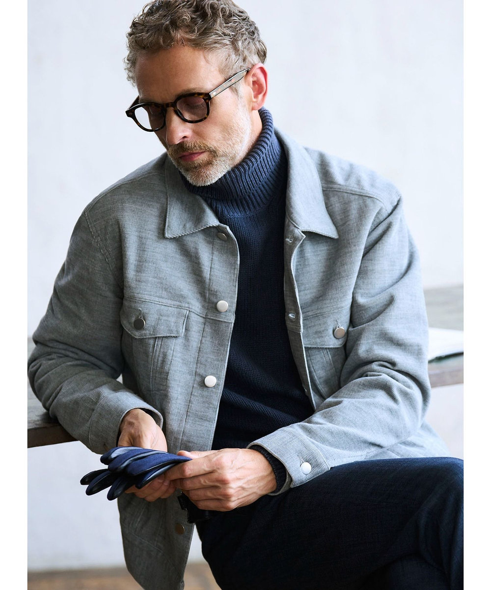 MEN'S BIGI 【FILIPPO DE LAURENTIIS】5Gタートルネックニット ネイビー