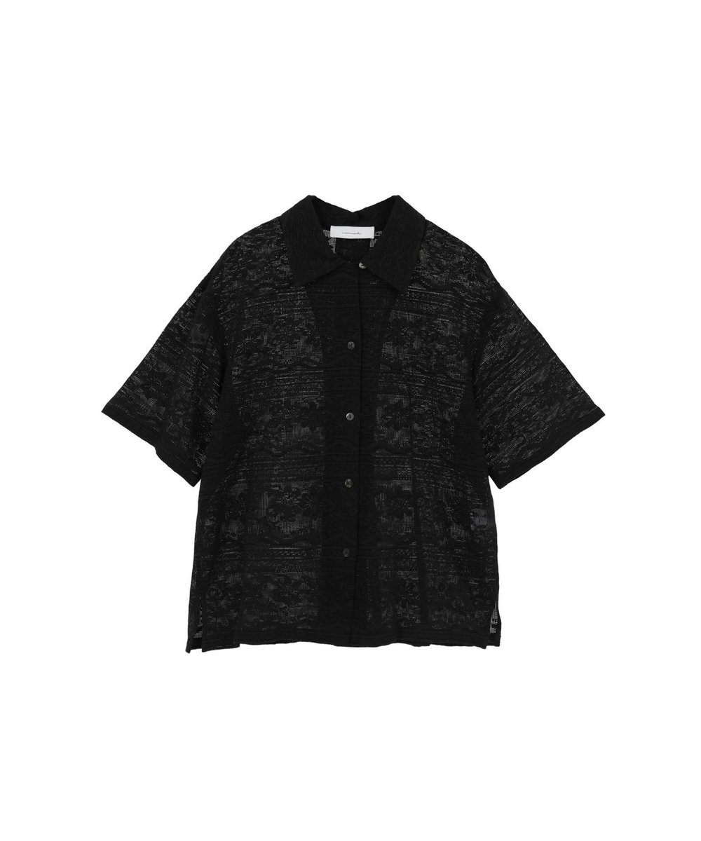 1er Arrondissement 【WEB限定】＜normment（ノーメント）＞コットンレースボタンシャツ ブラック