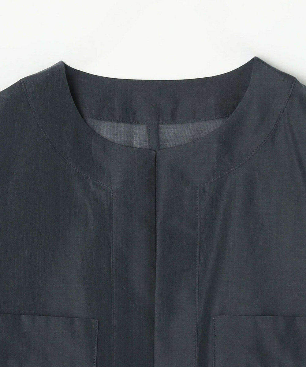 L'EQUIPE COUTURIER C/SEオーガンジーノーカラージャケット ネイビー