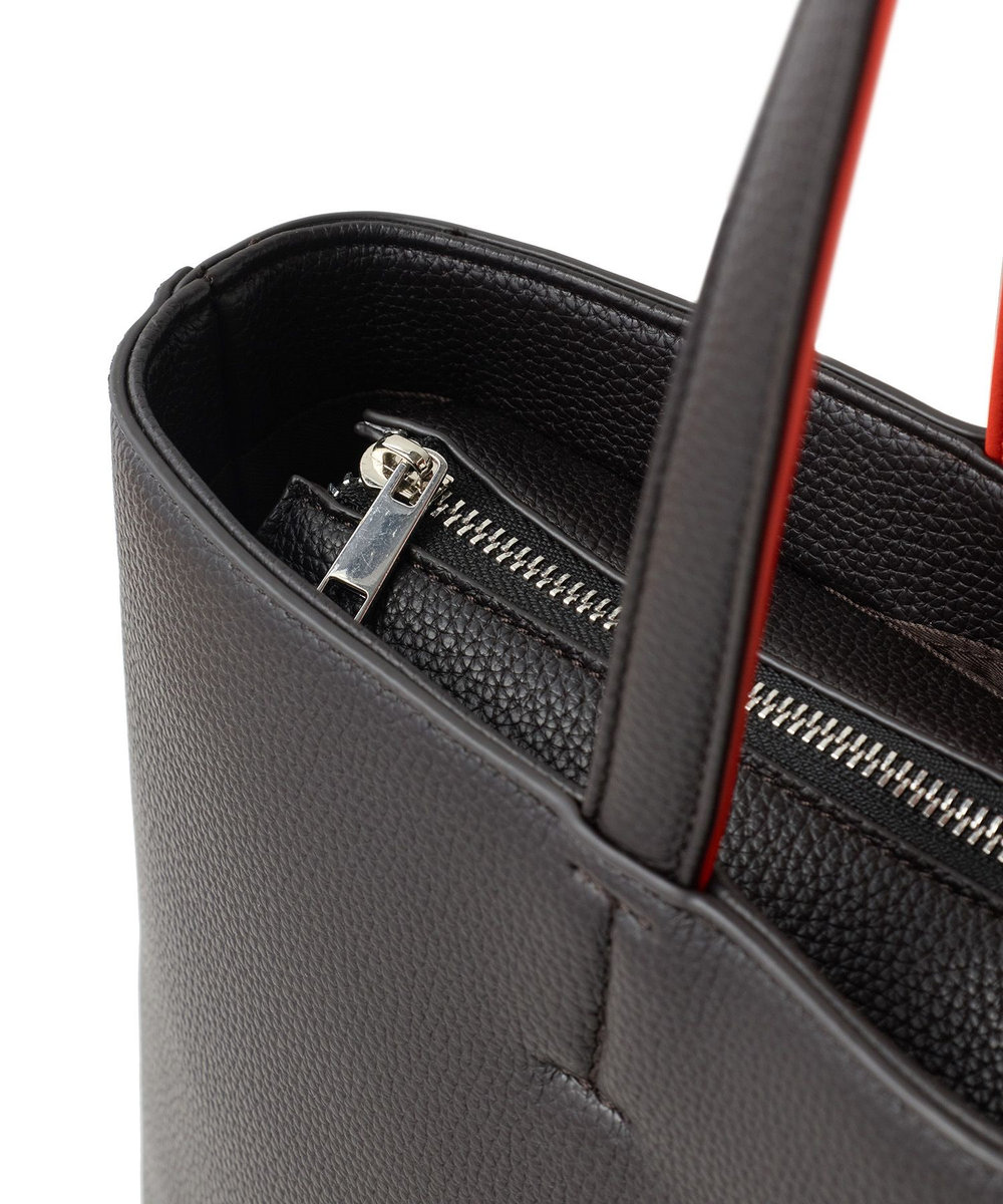 MEN'S BIGI 配色ハンドル トートバッグ ブラウン