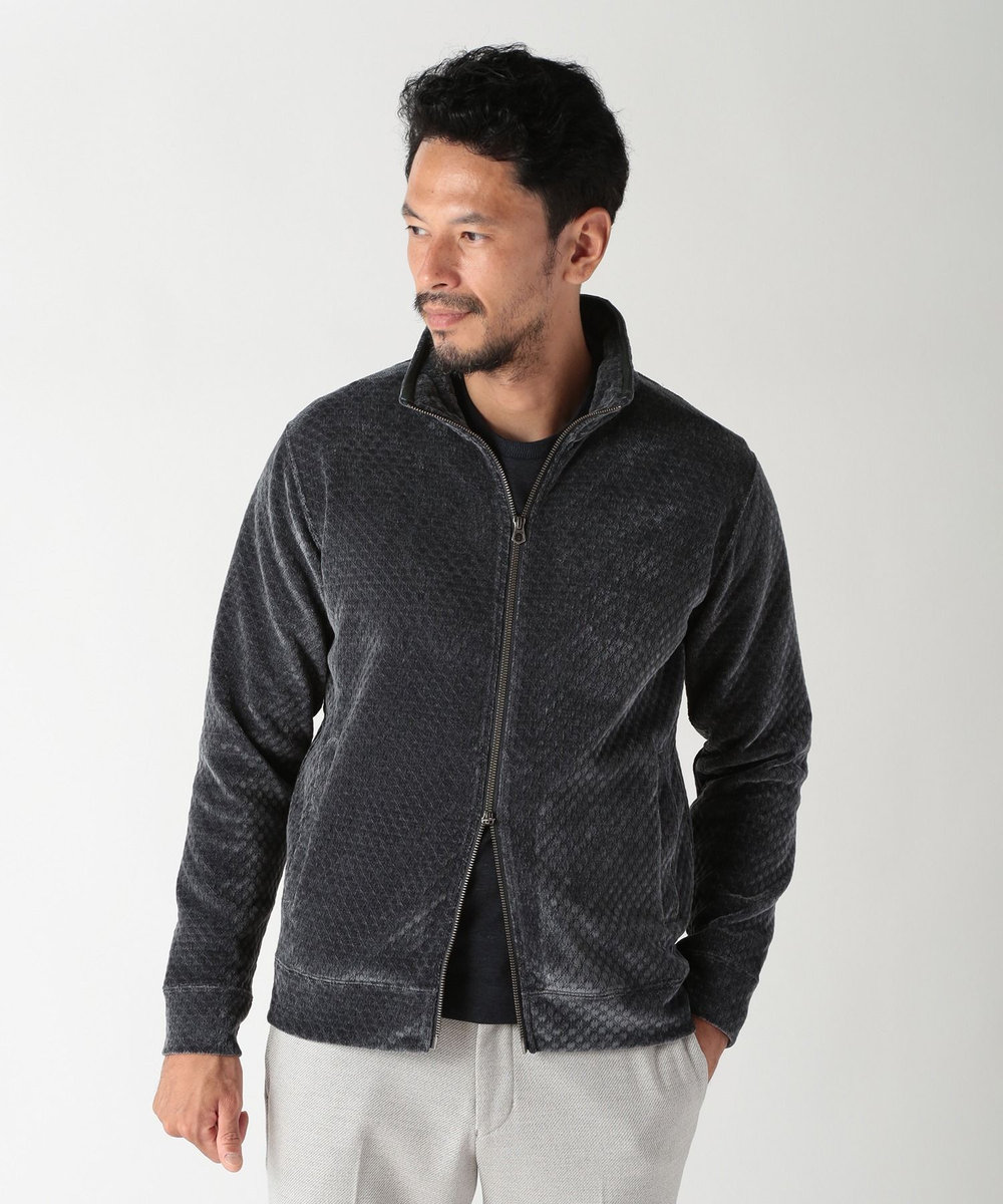 MEN'S BIGI スタンドジップモールジャカードブルゾン ネイビー