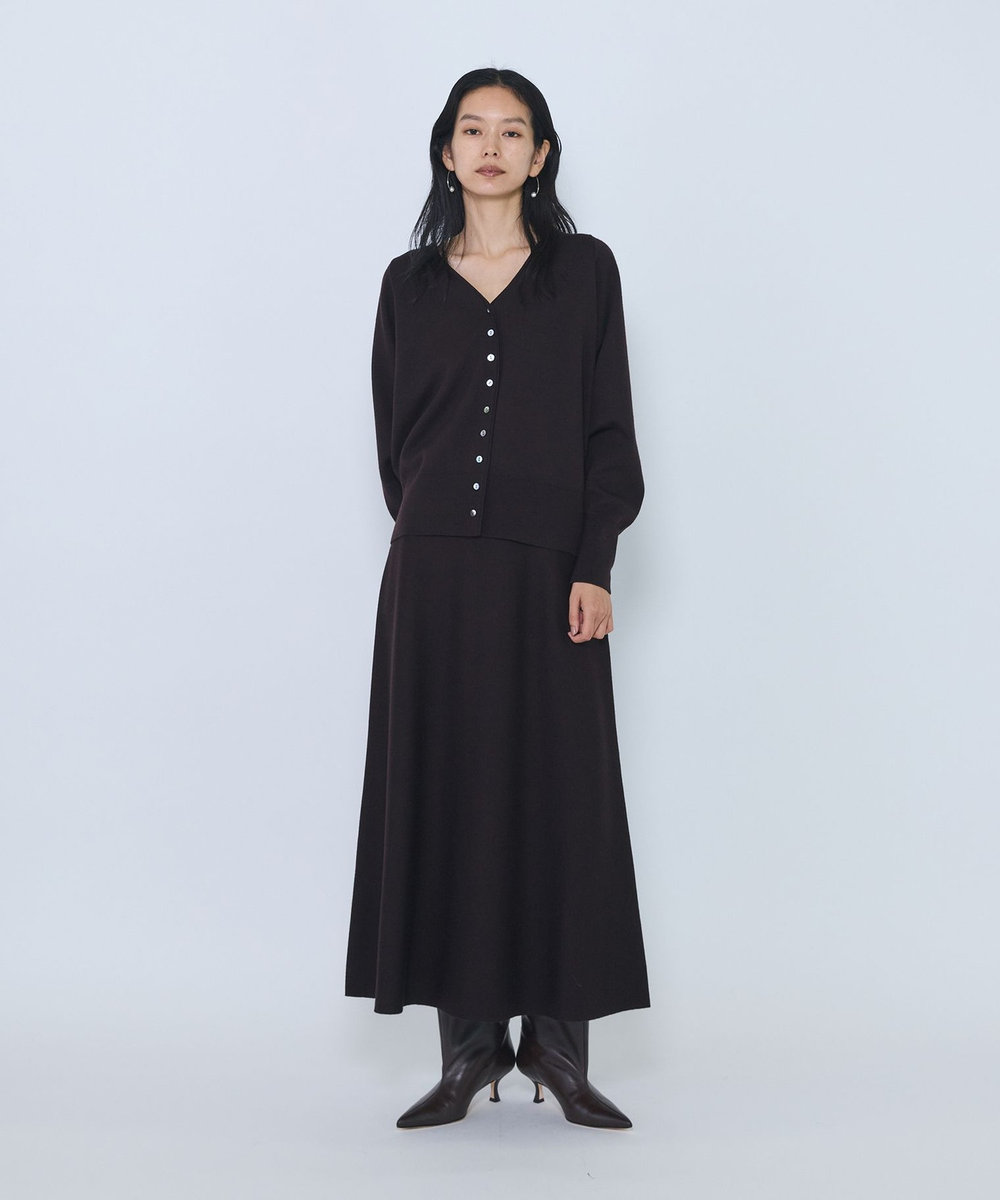 1er Arrondissement スプルウールダブルニットカーデガン ブラウン