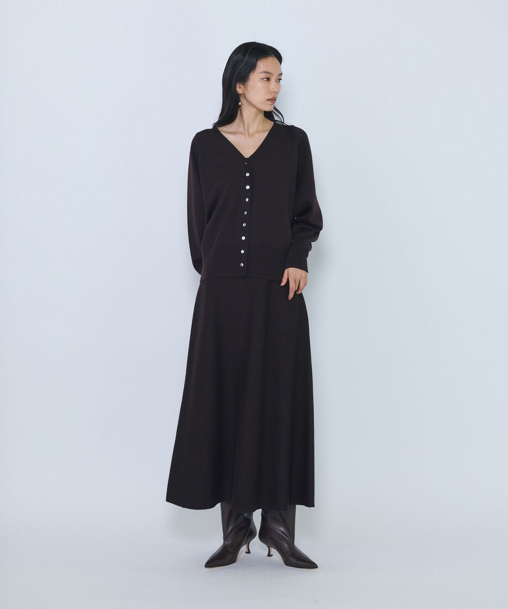 1er Arrondissement スプルウールダブルニットカーデガン ブラウン