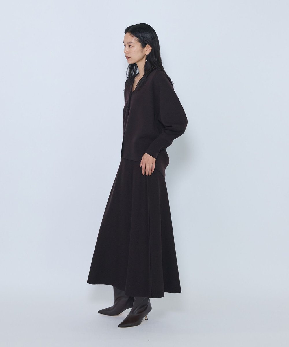 1er Arrondissement スプルウールダブルニットカーデガン ブラウン