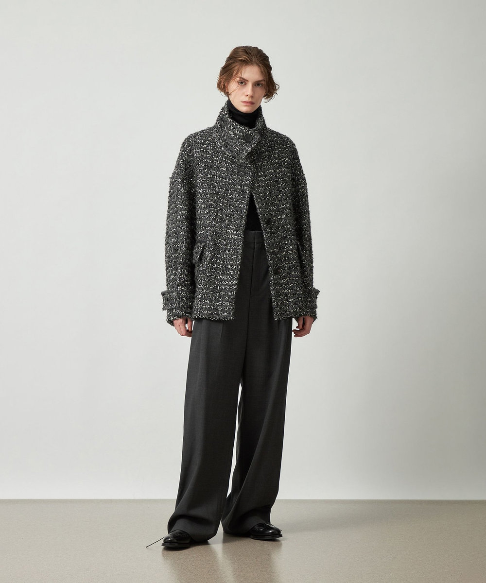 DÉPAREILLÉ WASHABLE WOOL WAIST BELT PANTS / ウォッシャブルウールウエストベルトパンツ チャコールグレー
