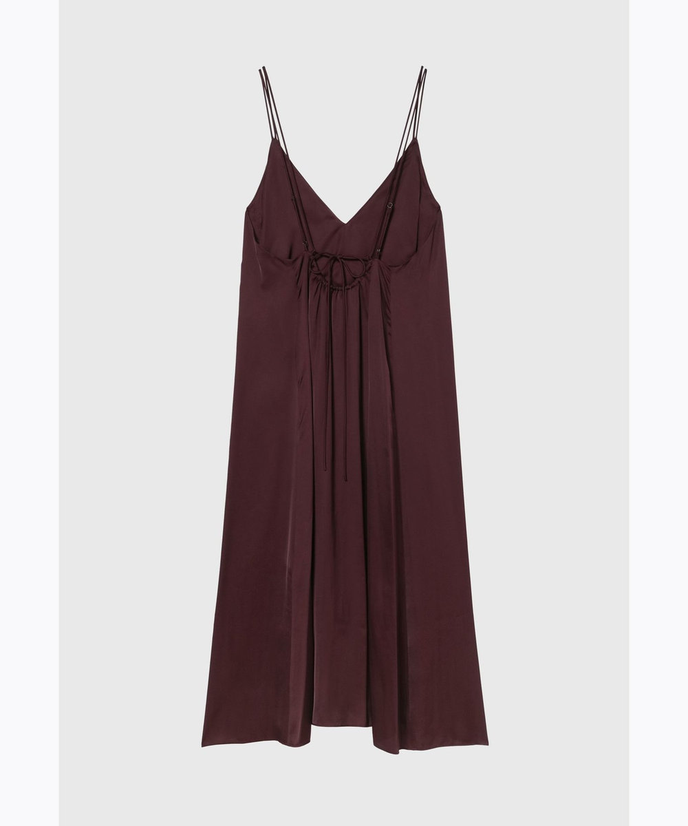 DÉPAREILLÉ VISCOSE SATIN CAMISOLE DRESS / ヴィスコースサテンキャミソールドレス ボルドー