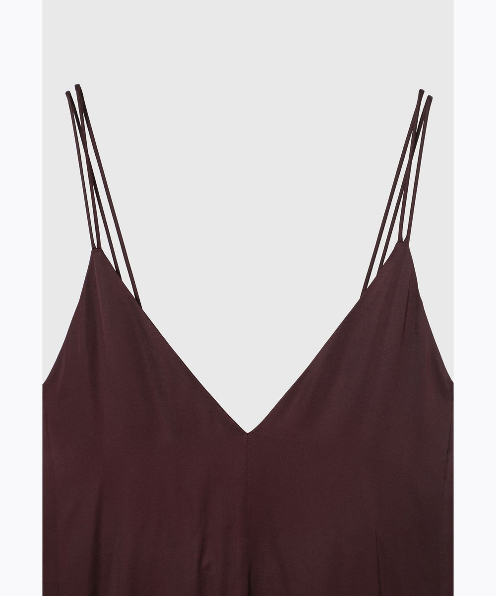 DÉPAREILLÉ VISCOSE SATIN CAMISOLE DRESS / ヴィスコースサテンキャミソールドレス ボルドー