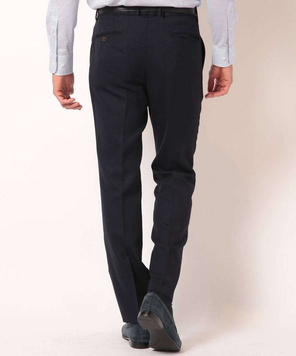 MEN'S BIGI 【ACTIVE TAILOR】ミックスヤーン/ホップサックスラックス＜セットアップ・スリーピース対応＞ ダークネイビー