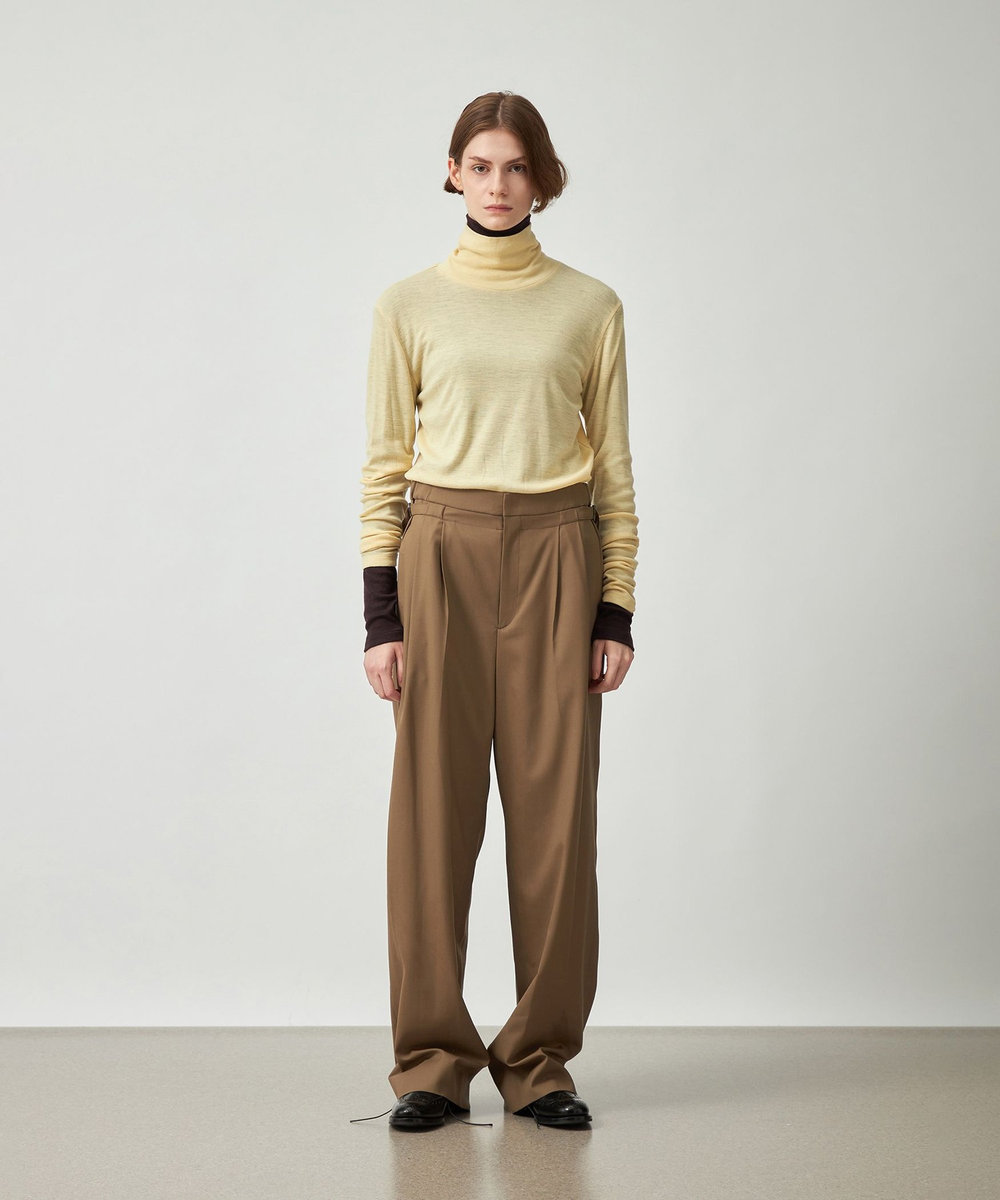 DÉPAREILLÉ WOOL JERSEY TURTLE / ウールジャージータートル イエロー