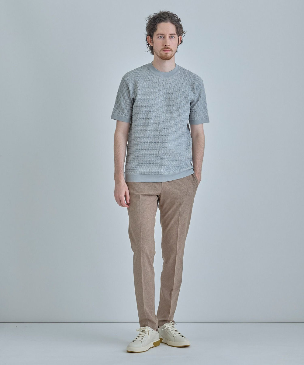 MEN'S BIGI 【ACTIVE TAILOR】ブリスターニットジャカードＴシャツ＜通気性/速乾性＞ グレー
