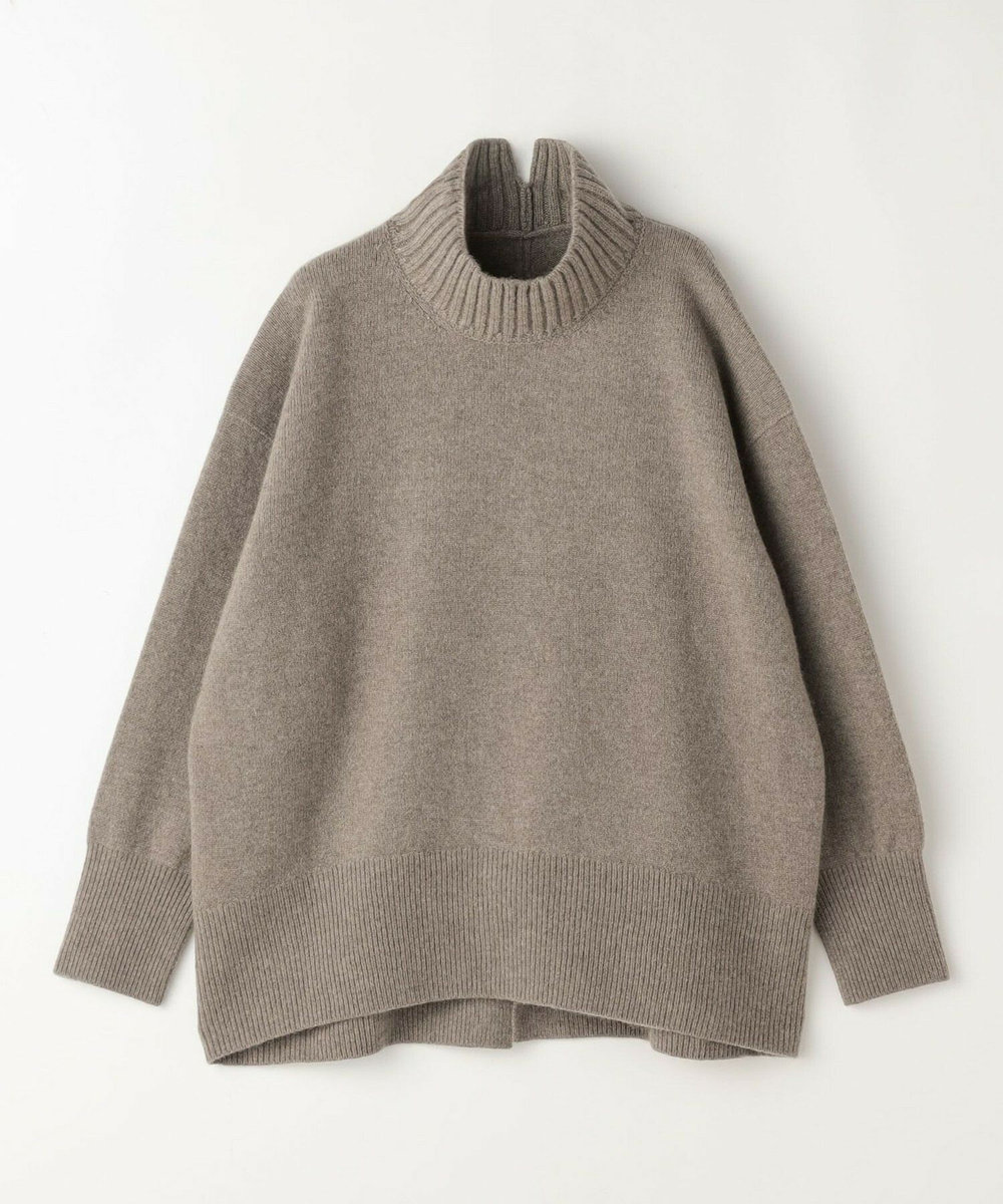 L'EQUIPE カシミヤ混ハイネックニットプルオーバー ベージュ