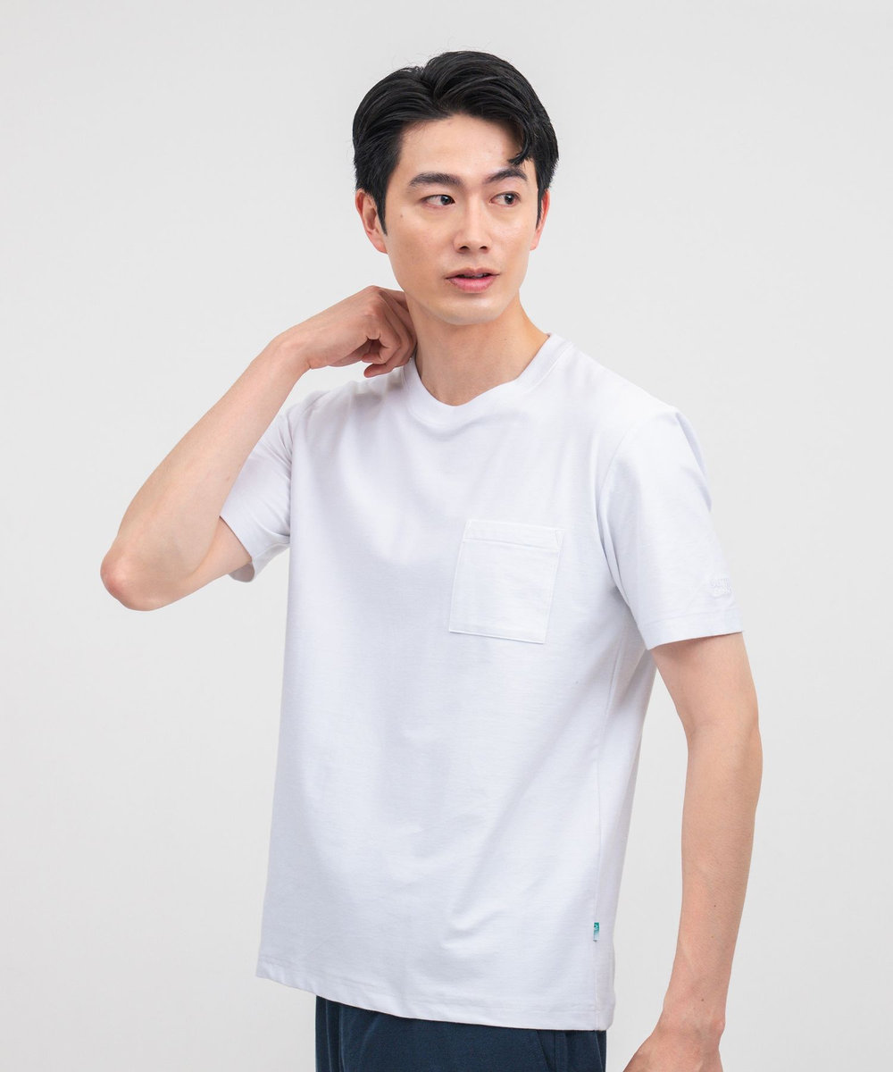 MEN'S BIGI Begin6月号掲載【COVEROSS W/カバロスダブル】別注 リカバリー半袖Tシャツ＜接触冷感/UVカット/遮熱/抗酸化作用＞ ホワイト