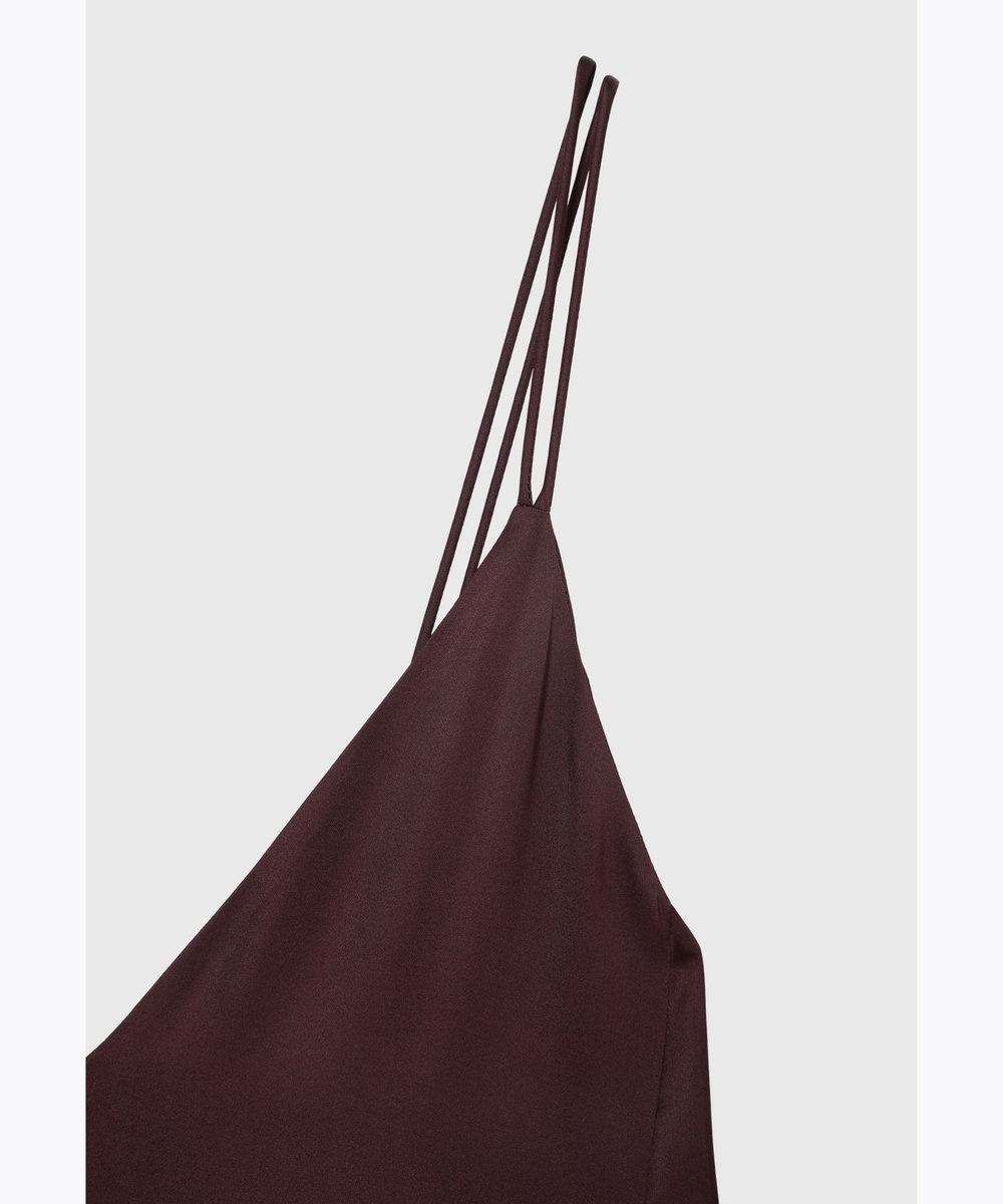 DÉPAREILLÉ VISCOSE SATIN CAMISOLE DRESS / ヴィスコースサテンキャミソールドレス ボルドー