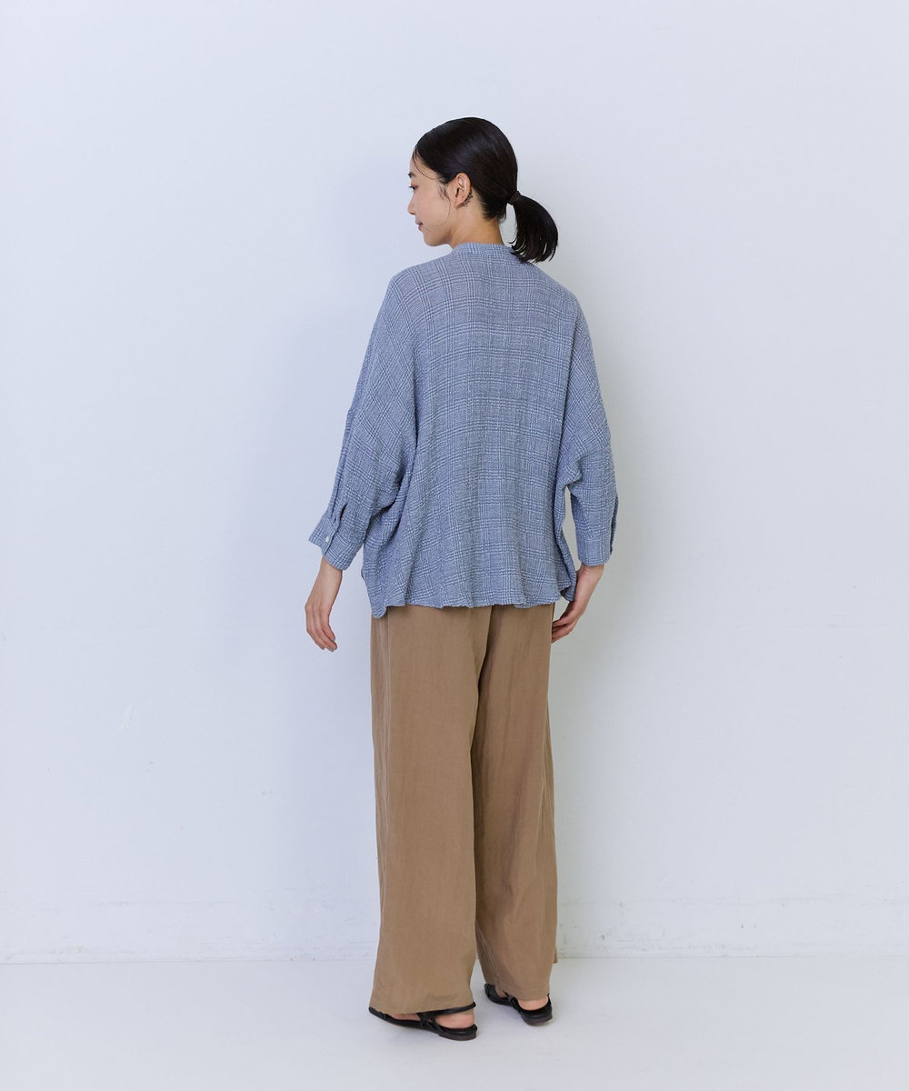 ADIEU TRISTESSE コットンリネンワイドシルエットブラウス ブルー系その他