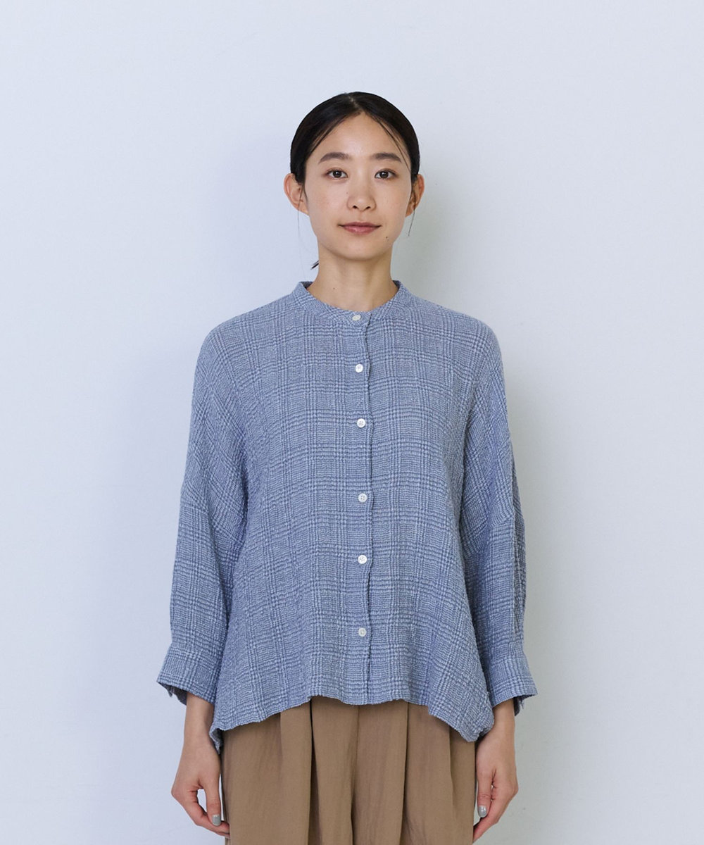 ADIEU TRISTESSE コットンリネンワイドシルエットブラウス ブルー系その他