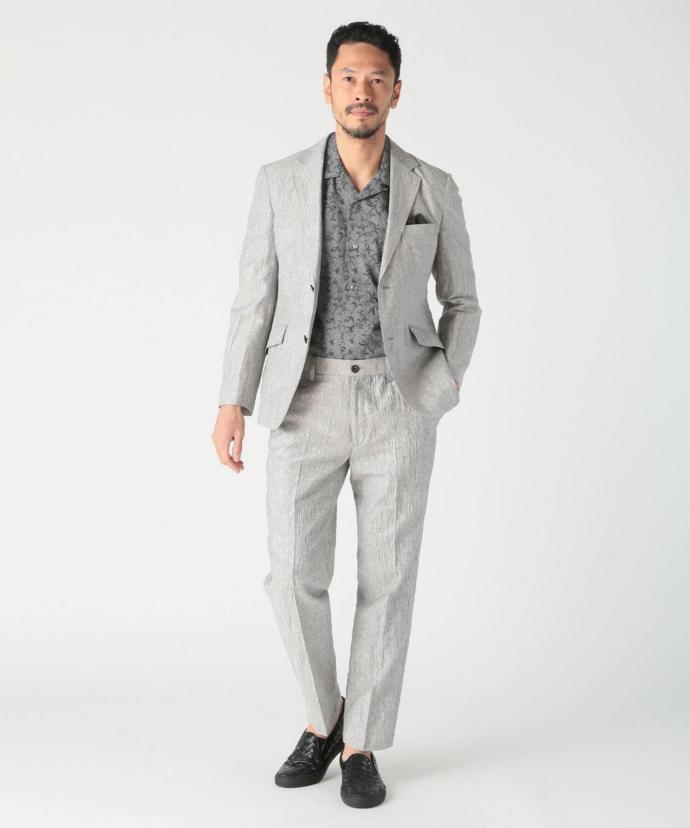 MEN'S BIGI コットンリネン楊柳サッカージャケット グレー