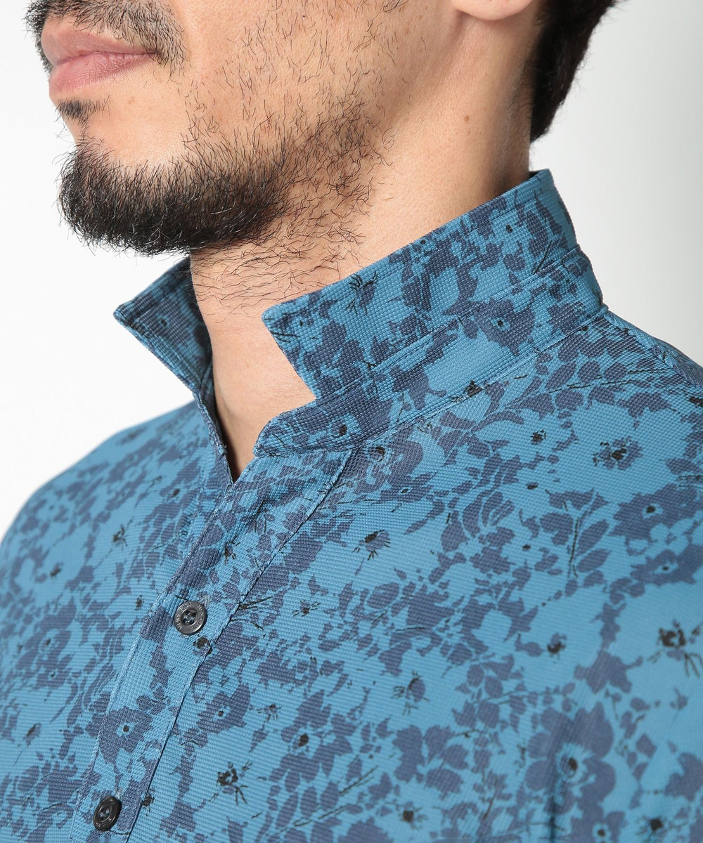 MEN'S BIGI 【LIBERTY】吸水速乾アーカイブ花柄ポロシャツ ネイビー