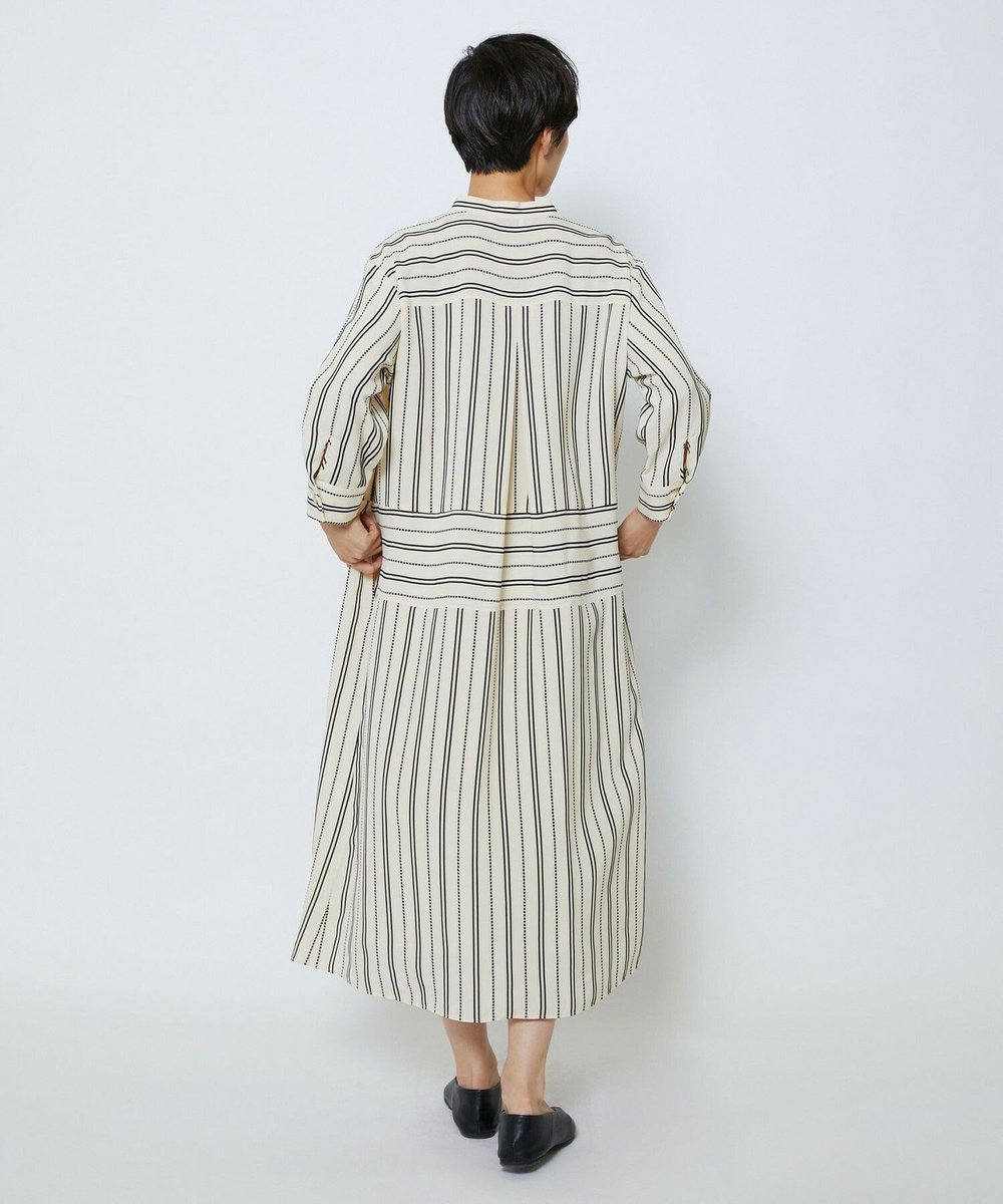 MOGA Collection MOGA Collection　レーヨンポリストライプワンピース ホワイト×ブラック