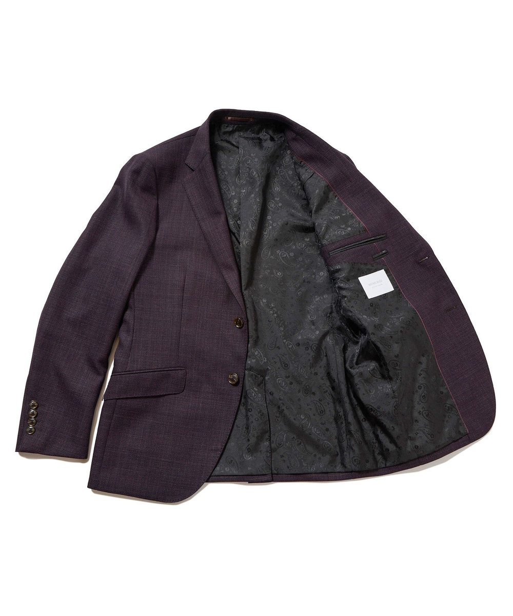 MEN'S BIGI 【ACTIVE TAILOR】ミックスヤーン/ホップサックジャケット＜セットアップ・スリーピース対応＞ ボルドー