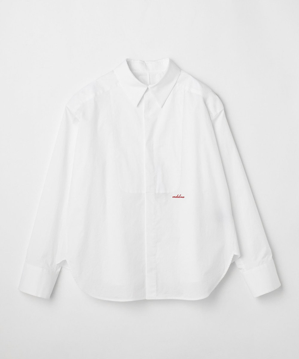 endalence Rコットンバックフレアシャツ ホワイト