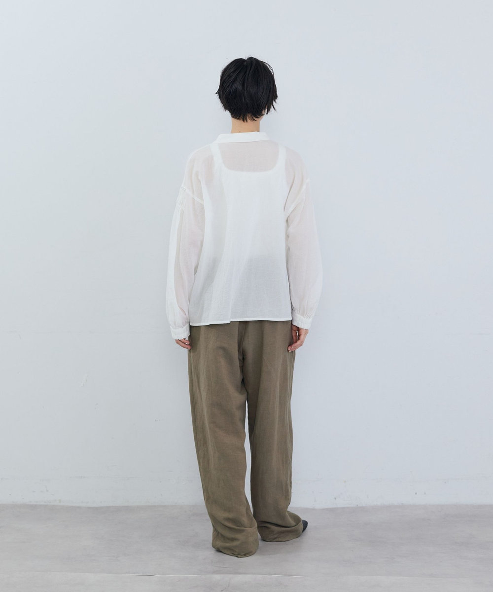ADIEU TRISTESSE コットンスモールカラーシャツ オフホワイト