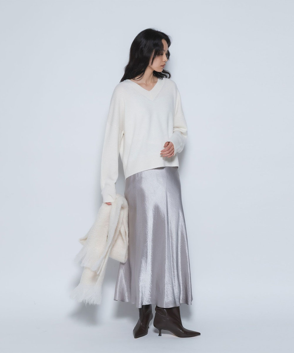 1er Arrondissement ビンテージサテンスカート グレイッシュベージュ