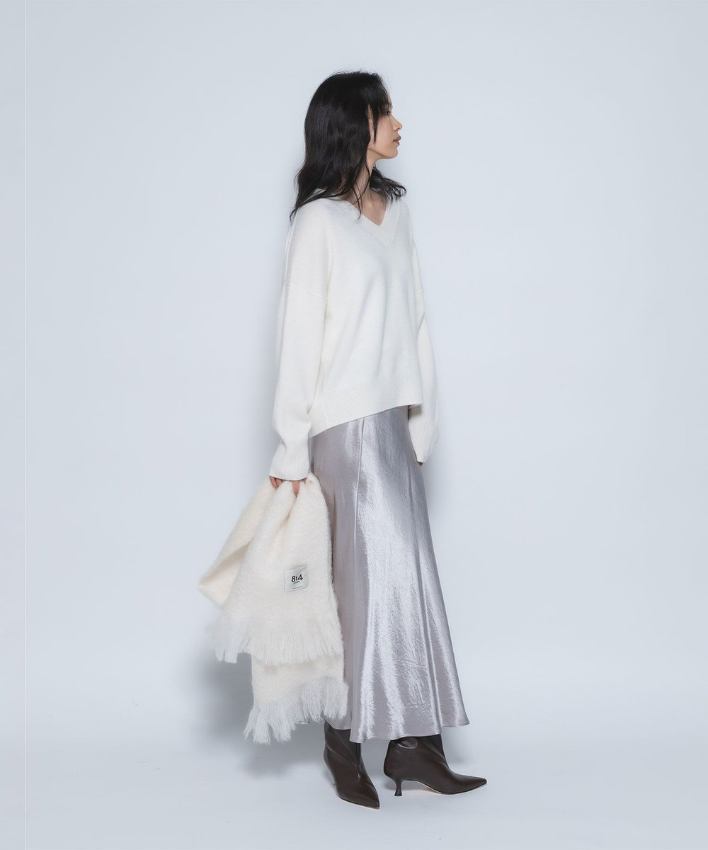 1er Arrondissement ビンテージサテンスカート グレイッシュベージュ