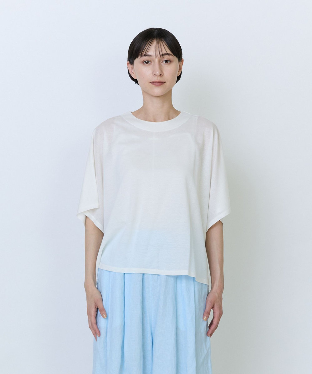 LOISIR リヨセル天竺ドルマンスリーブTシャツ オフホワイト