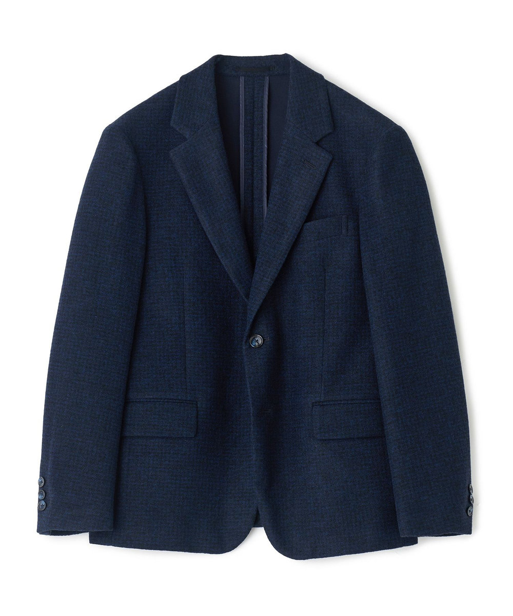 MEN'S BIGI Lanificio Romaウールジャージライクジャケット ネイビー