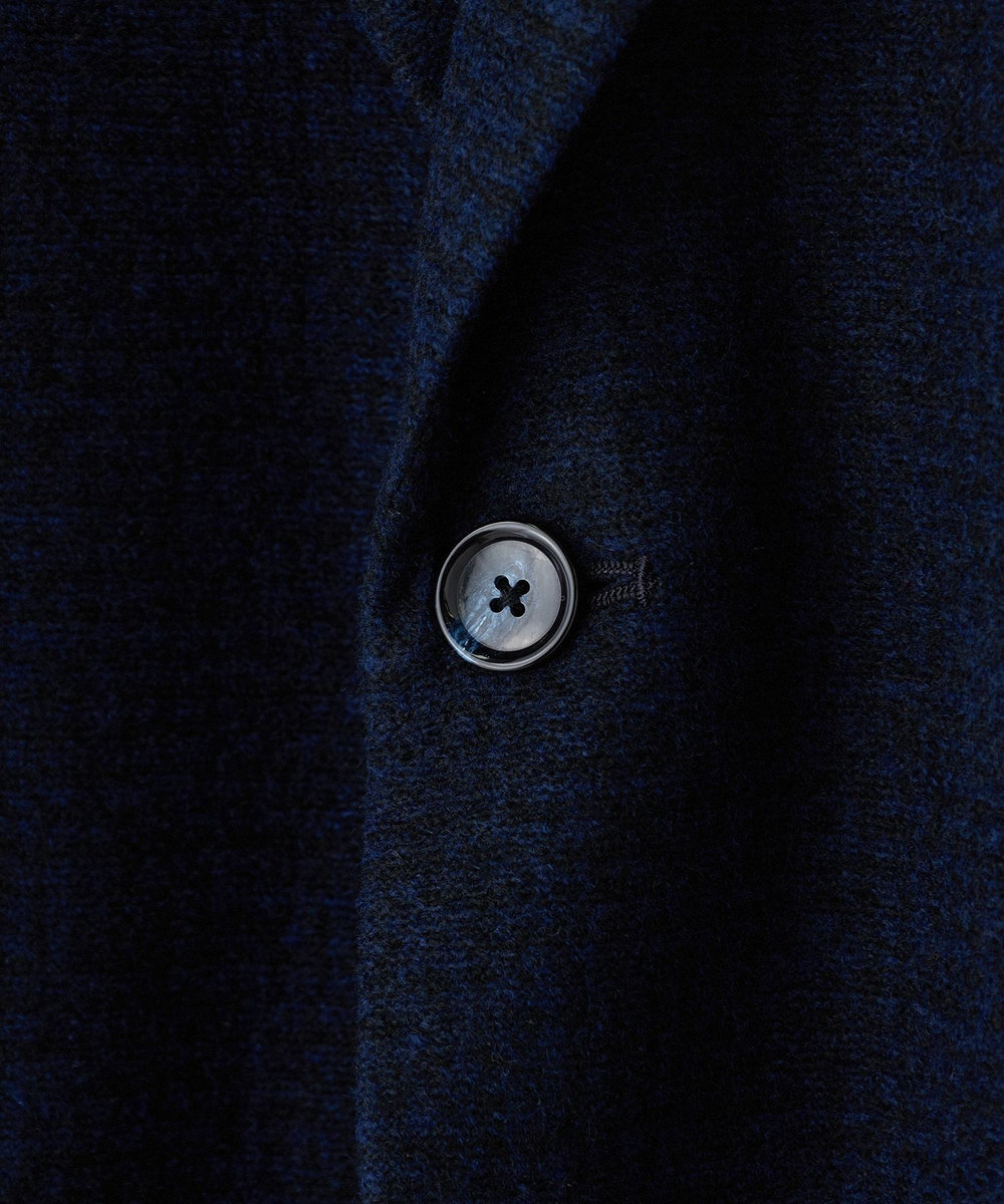 MEN'S BIGI Lanificio Romaウールジャージライクジャケット ネイビー