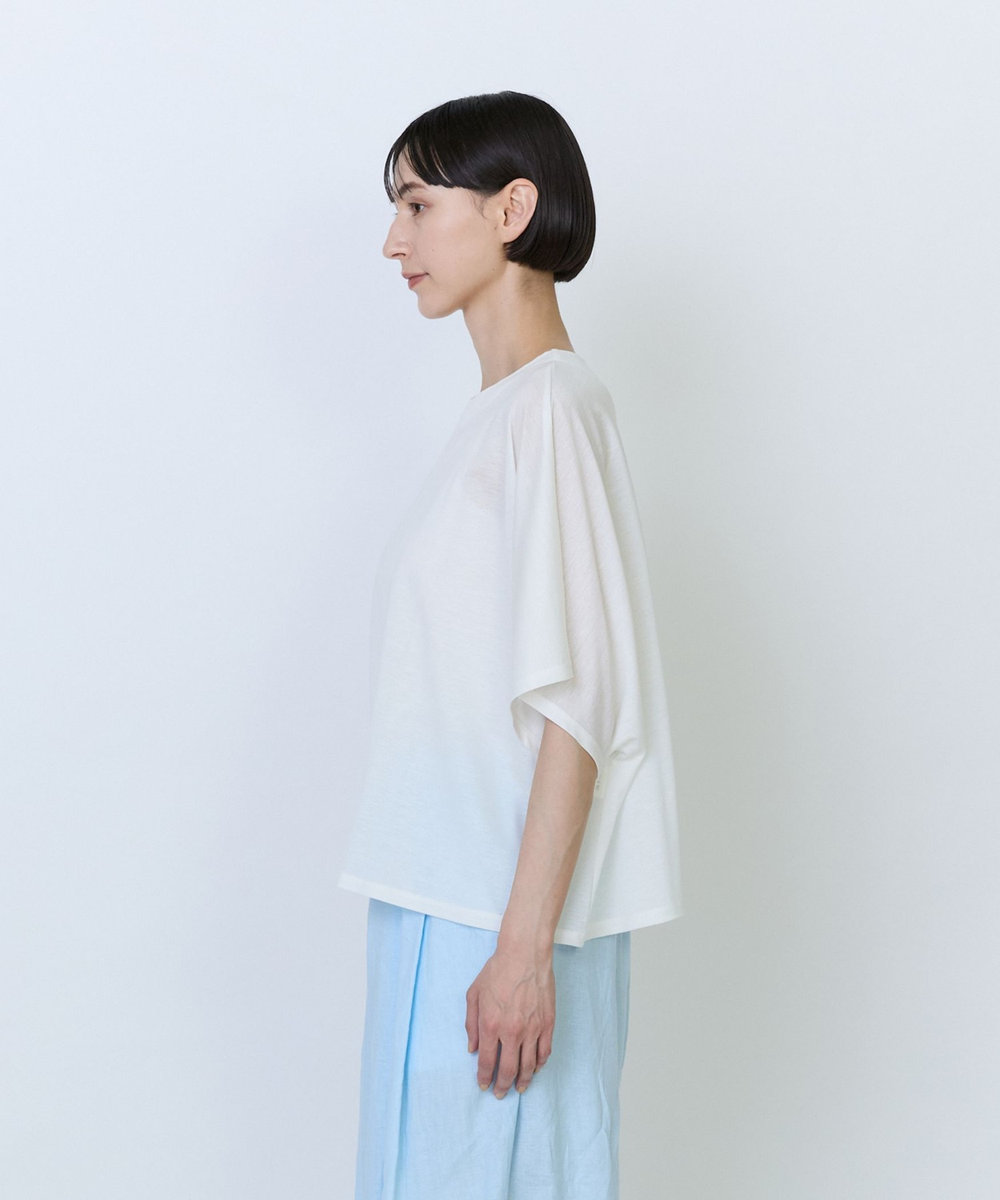 LOISIR リヨセル天竺ドルマンスリーブTシャツ オフホワイト