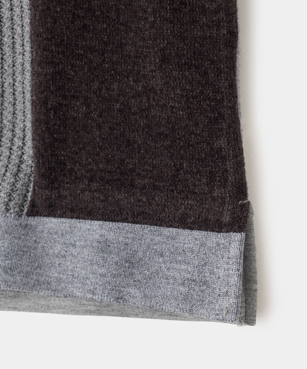 UNION STATION ダンボール×異素材コンビ カラーブロックスウェット グレー系その他