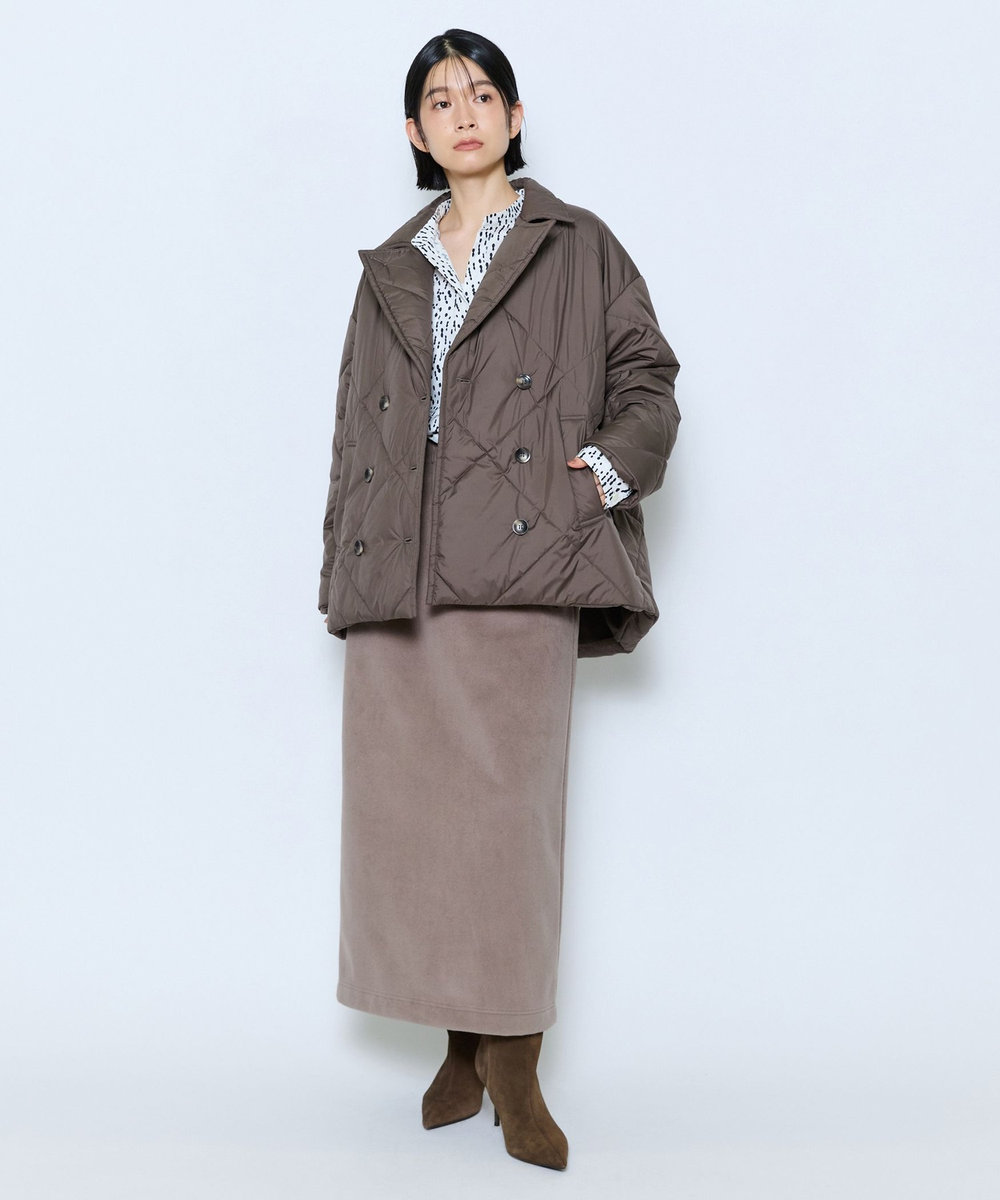 feerique  feerique ポリエステルキルティングピーコート モカ