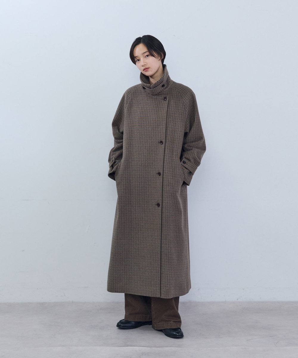 ADIEU TRISTESSE ウールロングコート チェック