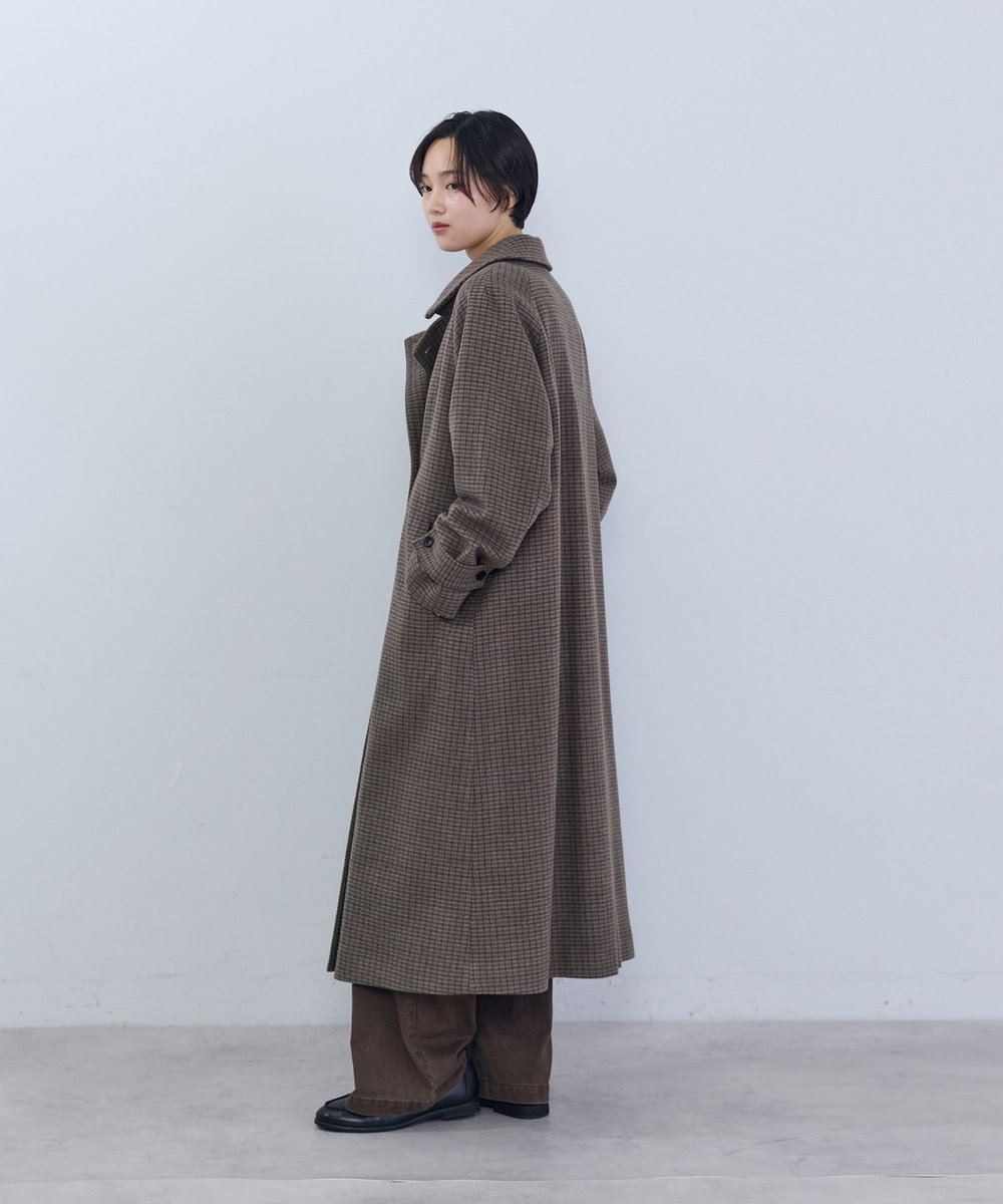 ADIEU TRISTESSE ウールロングコート チェック