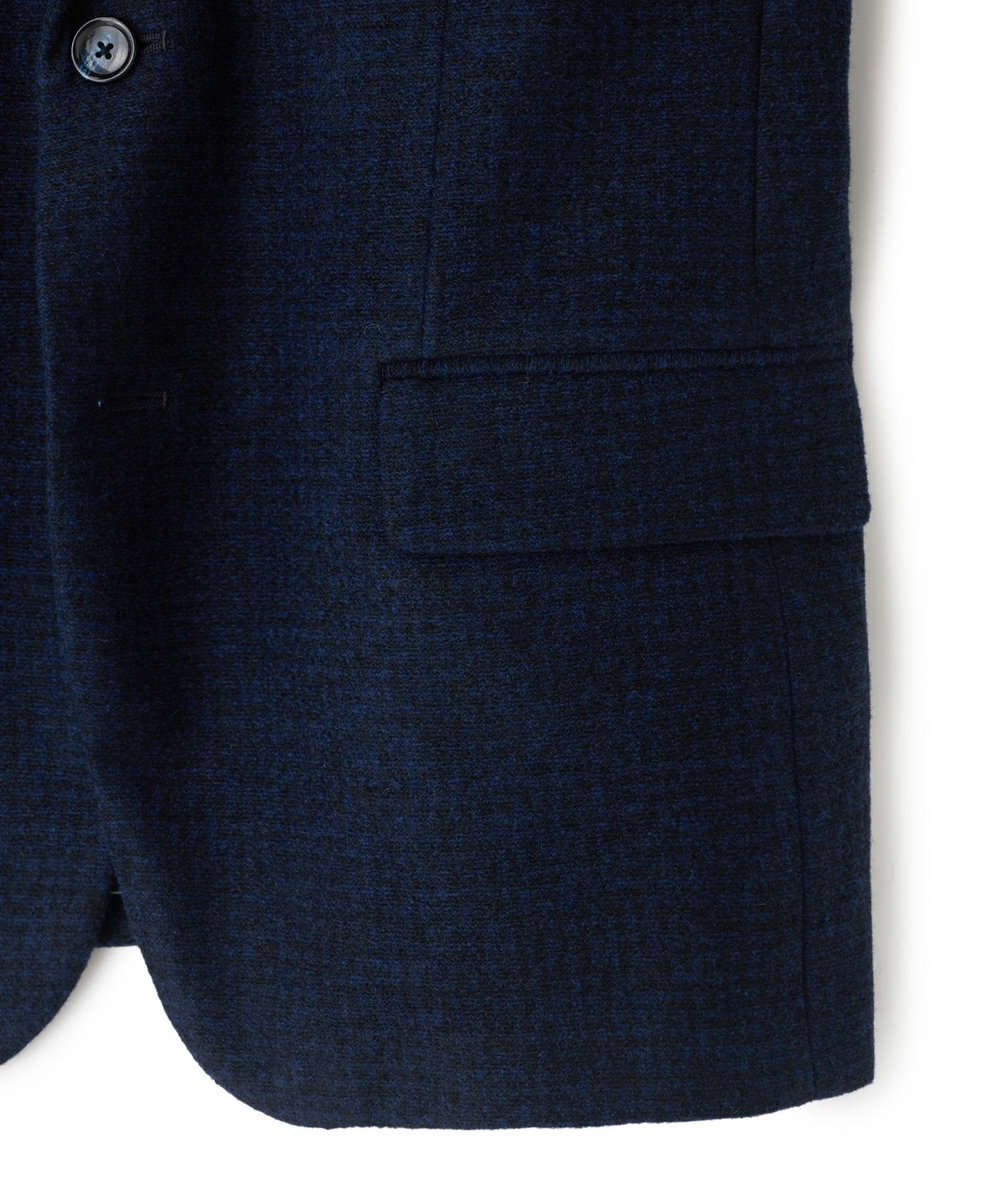 MEN'S BIGI Lanificio Romaウールジャージライクジャケット ネイビー