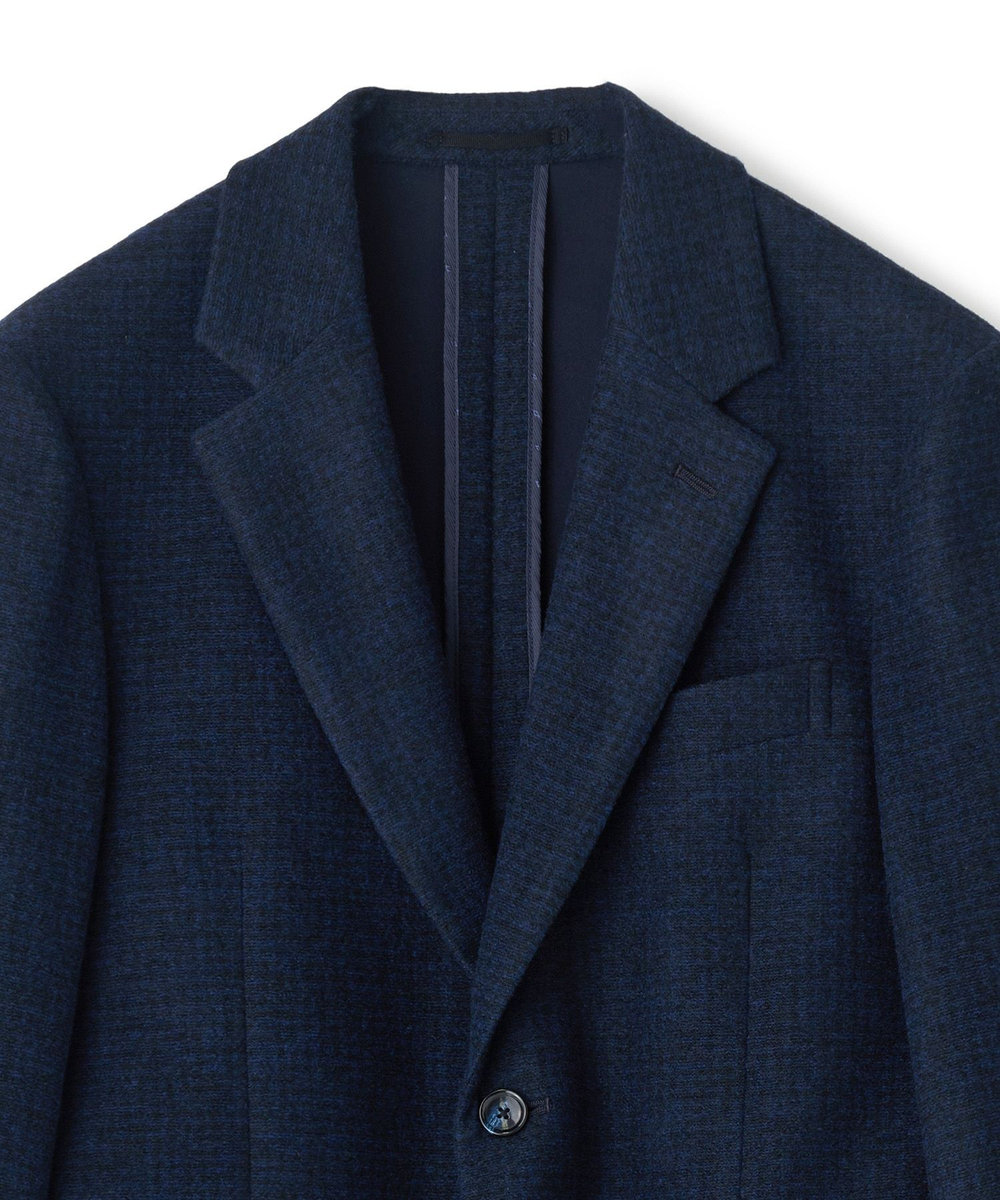 MEN'S BIGI Lanificio Romaウールジャージライクジャケット ネイビー