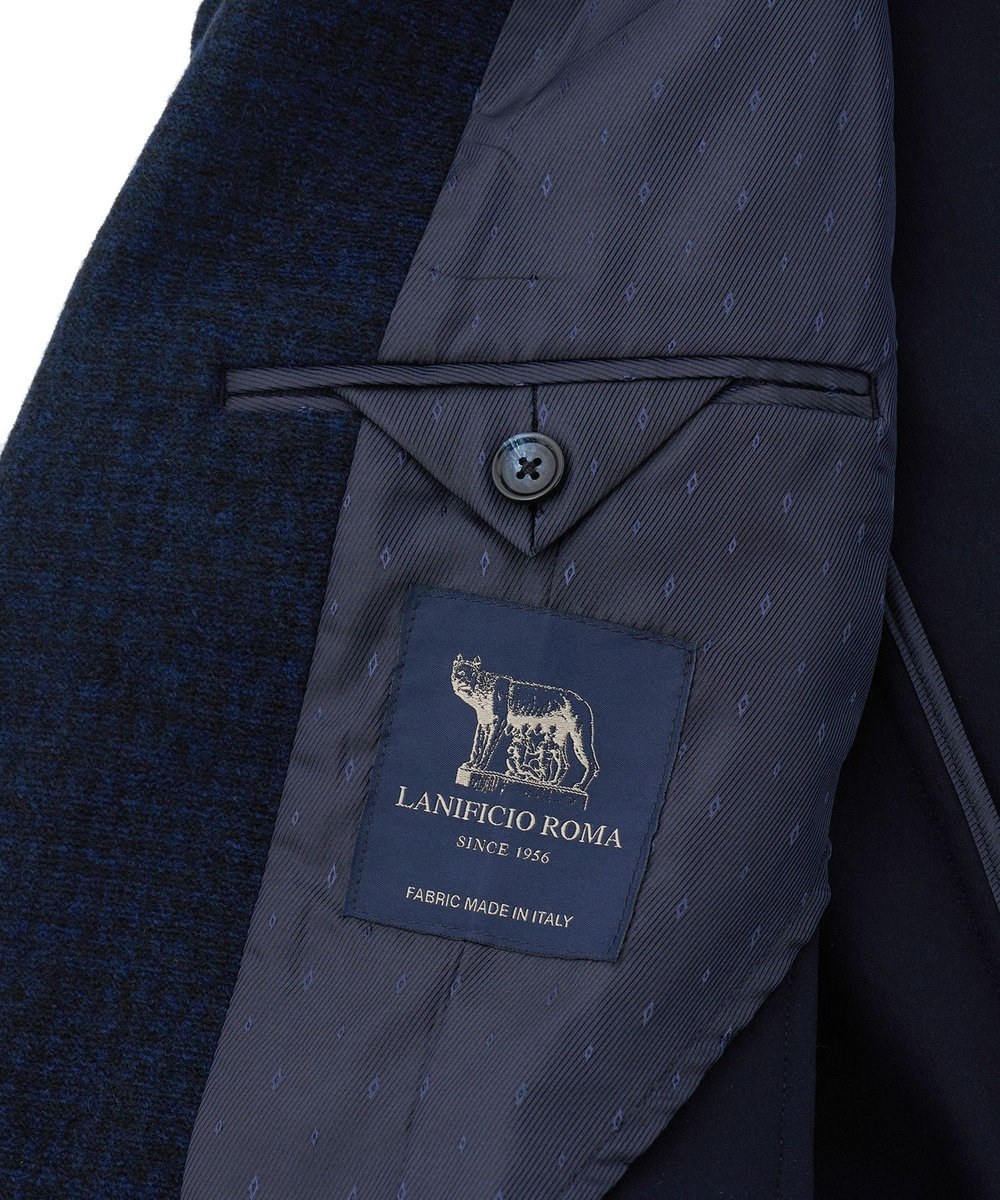 MEN'S BIGI Lanificio Romaウールジャージライクジャケット ネイビー
