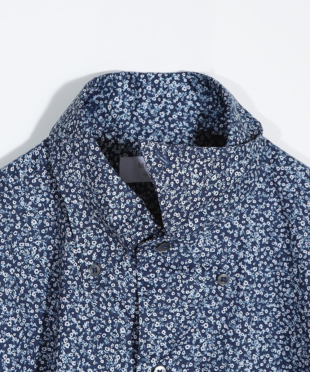 MEN'S BIGI 【ACTIVE TAILOR】 コットンドレスハーフスリーブシャツ ネイビー