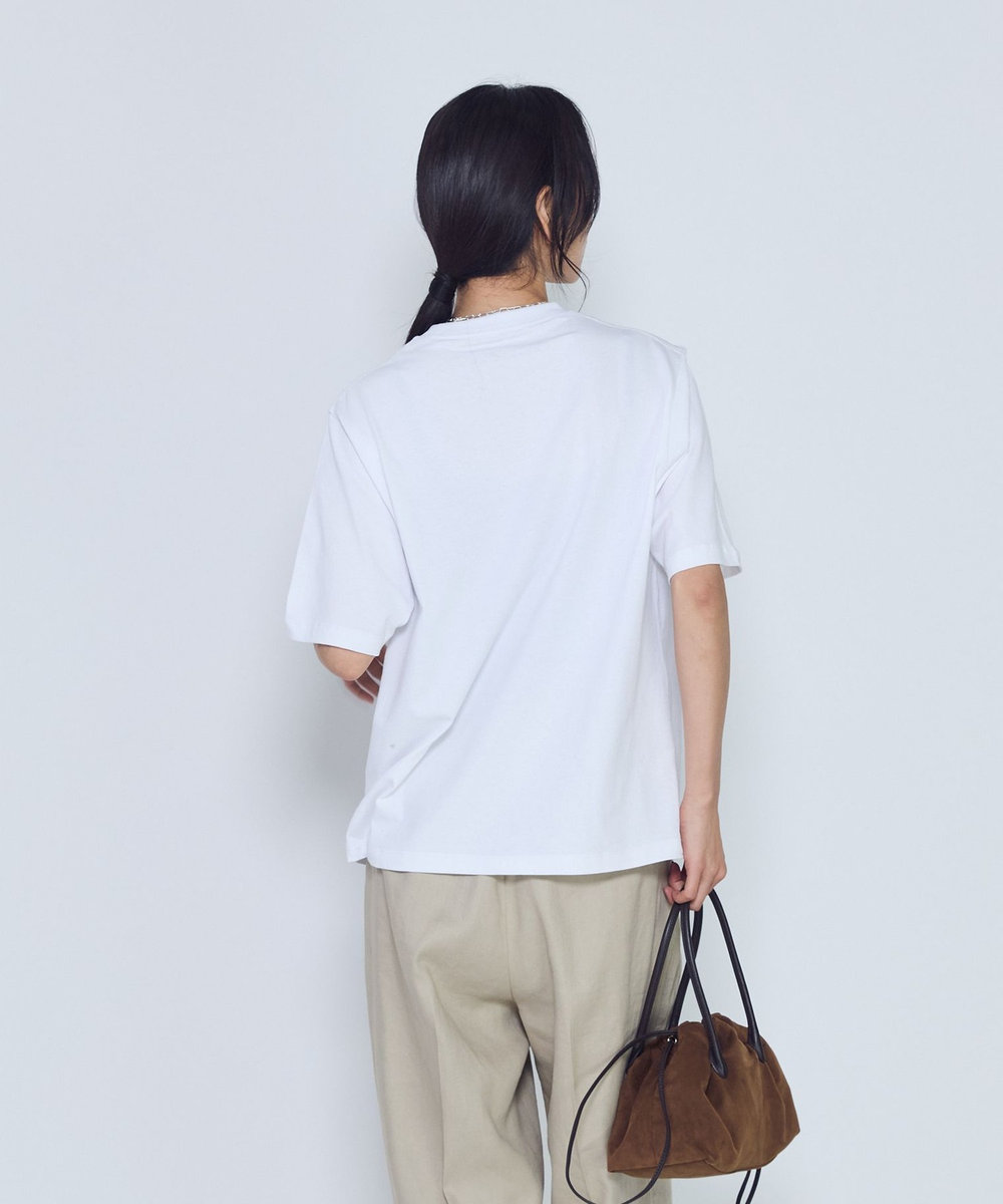 1er Arrondissement USコットン " SEINE"プリントTシャツ オフホワイト