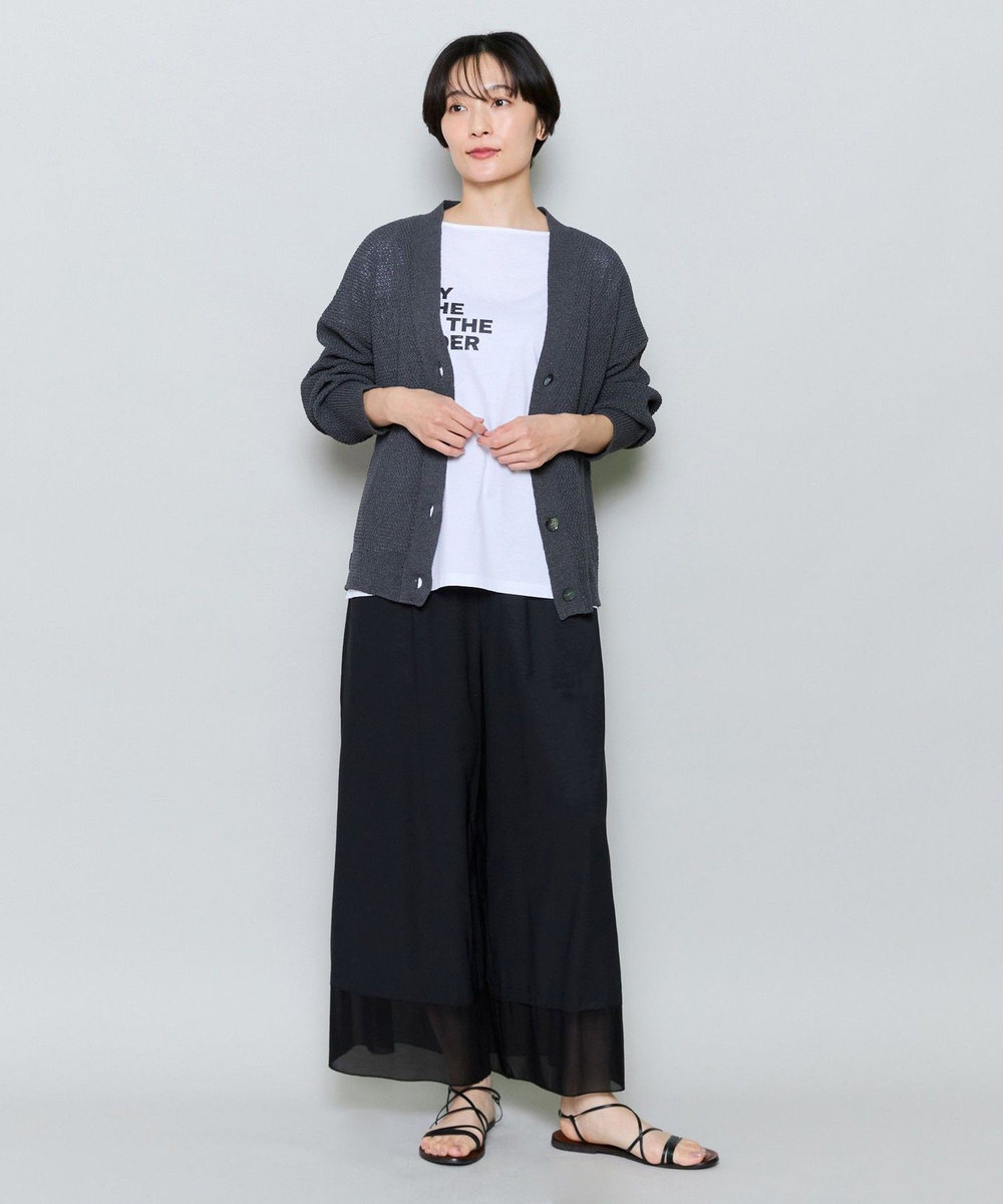 MOGA SHION×TSUMUGI Vネックカーディガン チャコールグレー