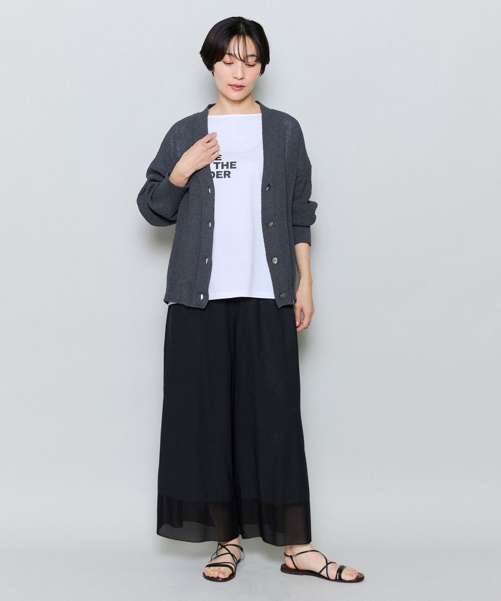 MOGA SHION×TSUMUGI Vネックカーディガン チャコールグレー